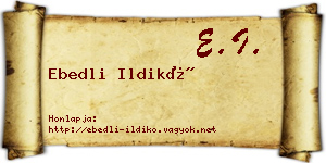 Ebedli Ildikó névjegykártya